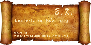 Baumholczer Károly névjegykártya